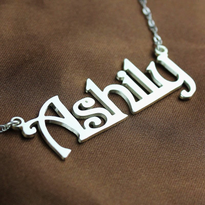 Silver Harrington Font Name Necklace - Custom Jewellery By All Uniqueness