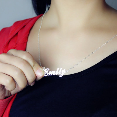 Custom Cursive Name Necklace Silver - Custom Jewellery By All Uniqueness