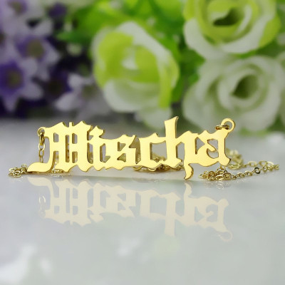 Old English Name Necklace Gold Plated - Custom Jewellery By All Uniqueness
