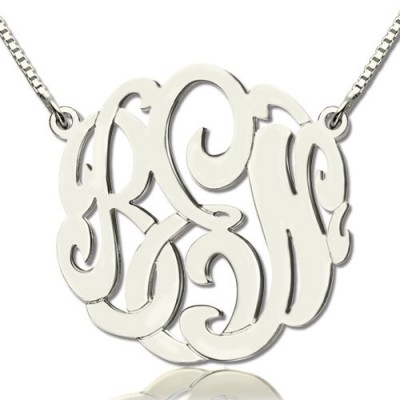 Custom Large Monogram Necklace Hand-painted Silver - Custom Jewellery By All Uniqueness