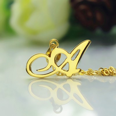 Gold Plated Christina Applegate Initial Necklace - Custom Jewellery By All Uniqueness