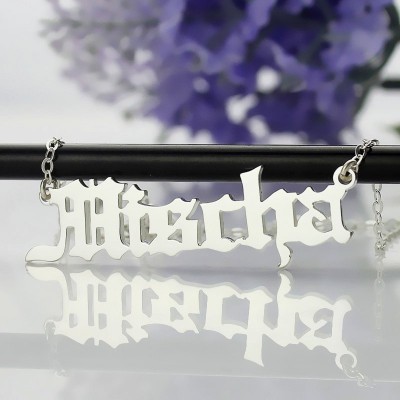Old English Name Necklace Silver - Custom Jewellery By All Uniqueness