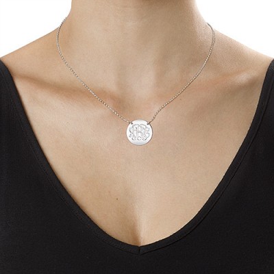 Monogram Disc Necklace in Silver - Custom Jewellery By All Uniqueness