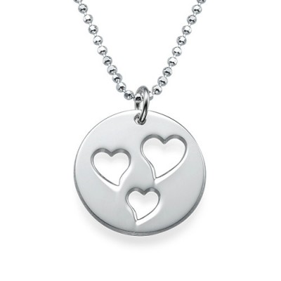 Mother and Daughter Cut Out Heart Necklace Set - Custom Jewellery By All Uniqueness