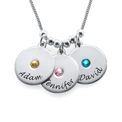 Mother s Disc and Birthstone Necklace - Custom Jewellery By All Uniqueness