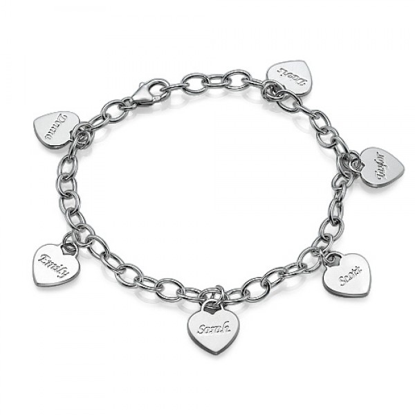 Mum Charm Bracelet/Anklet with Hearts - Custom Jewellery By All Uniqueness