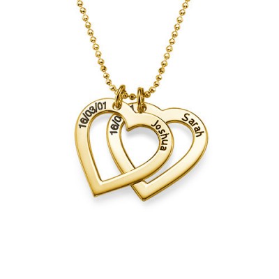 18k Gold Plated 0.925 Silver Engraved Necklace - Heart - Custom Jewellery By All Uniqueness
