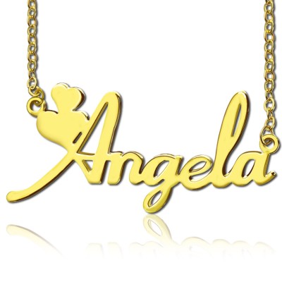 Gold Fiolex Girls Fonts Heart Name Necklace - Custom Jewellery By All Uniqueness