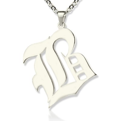 Initial Letter Charm Old English Silver - Custom Jewellery By All Uniqueness