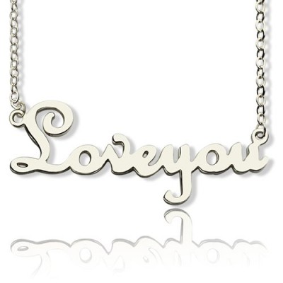 Silver Cursive Name Necklace - Custom Jewellery By All Uniqueness