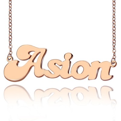 Rose Gold Plated BANANA Font Style Name Necklace - Custom Jewellery By All Uniqueness