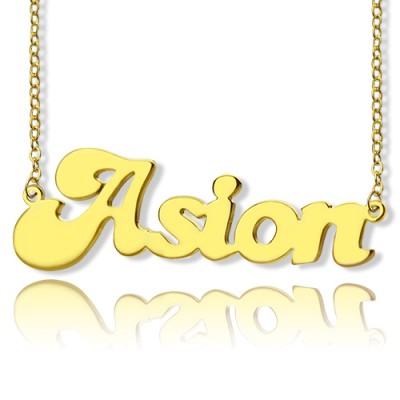 Gold Plated BANANA Font Style Name Necklace - Custom Jewellery By All Uniqueness