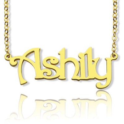 Gold Plated Harrington Name Necklace - Custom Jewellery By All Uniqueness