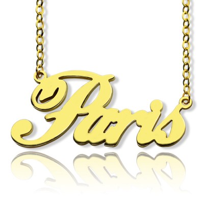 Paris Hilton Style Name Necklace Gold - Custom Jewellery By All Uniqueness