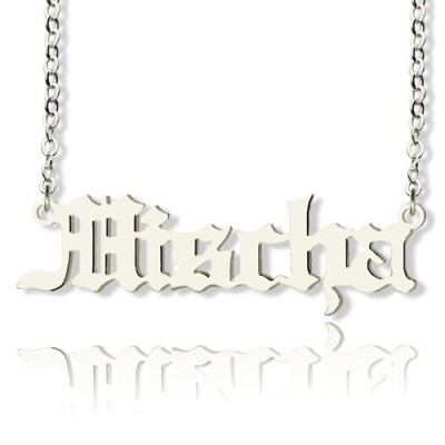 Old English Name Necklace Silver - Custom Jewellery By All Uniqueness