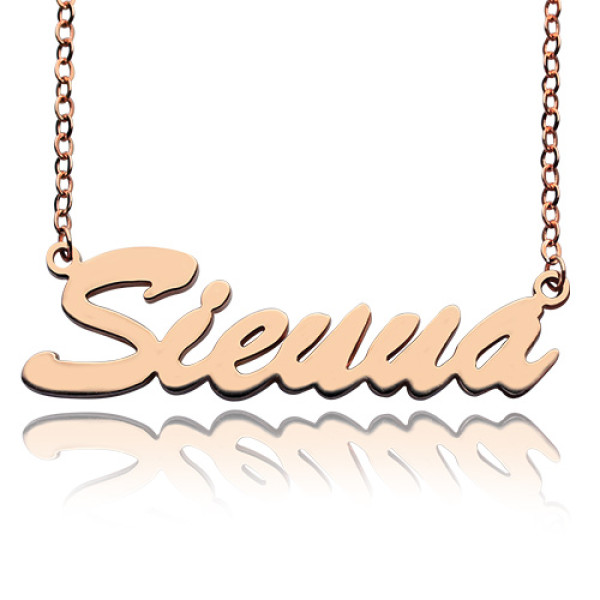Rose Gold Plated Sienna Style Name Necklace - Custom Jewellery By All Uniqueness