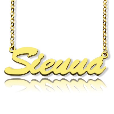 Gold Plated Sienna Style Name Necklace - Custom Jewellery By All Uniqueness