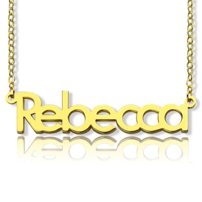 Nameplate Necklace Gold Plating "Rebecca" - Custom Jewellery By All Uniqueness