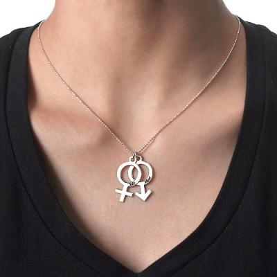 Necklace with Female Male Symbol - Custom Jewellery By All Uniqueness