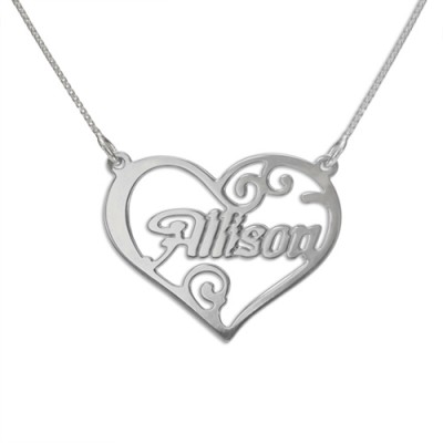 Heart Name Necklace - Custom Jewellery By All Uniqueness