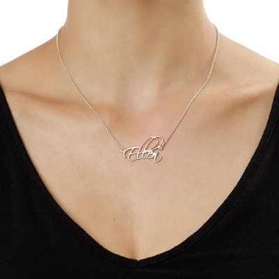 Silver Script Necklace - Custom Jewellery By All Uniqueness