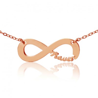 Rose Gold Plated Infinity Necklace Cut Out Name - Custom Jewellery By All Uniqueness