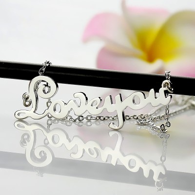 Silver Cursive Name Necklace - Custom Jewellery By All Uniqueness