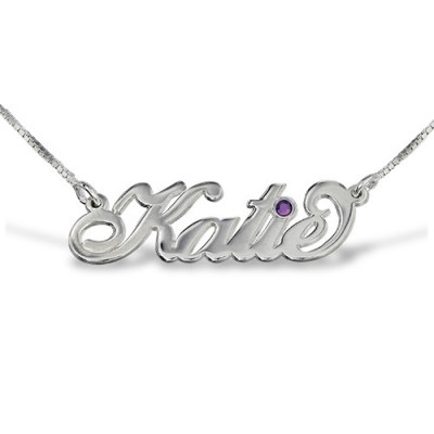 Silver "Carrie" Style Swarovski Name Necklace - Custom Jewellery By All Uniqueness
