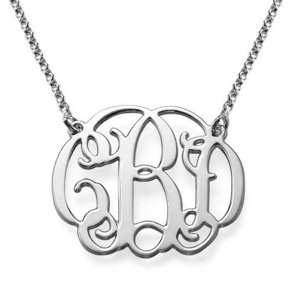 Silver Celebrity Style Monogram Necklace - Custom Jewellery By All Uniqueness