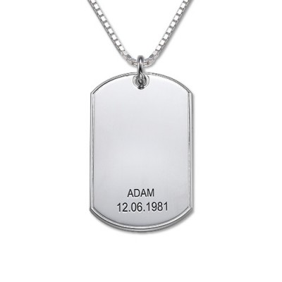 Father s Day Gifts - Silver Dog Tag Necklace - Custom Jewellery By All Uniqueness