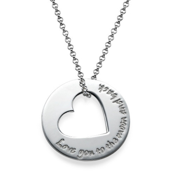 Silver Engraved Necklace with Heart Cut Out - Custom Jewellery By All Uniqueness