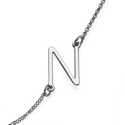 Silver Side Initial Necklace - Custom Jewellery By All Uniqueness