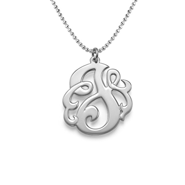 Silver Swirly Initial Necklace - Custom Jewellery By All Uniqueness