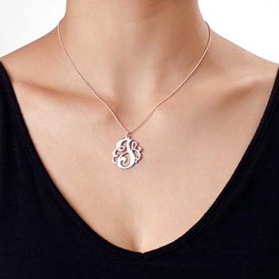 Silver Swirly Initial Necklace - Custom Jewellery By All Uniqueness