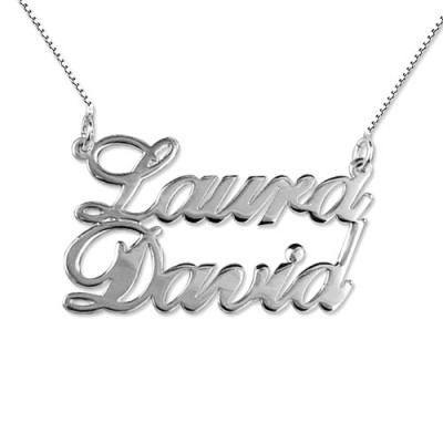 Silver Two Name Pendant Necklace - Custom Jewellery By All Uniqueness