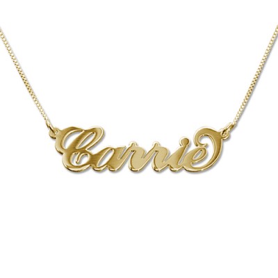 Small Gold or Silver Carrie Name Necklace - Custom Jewellery By All Uniqueness