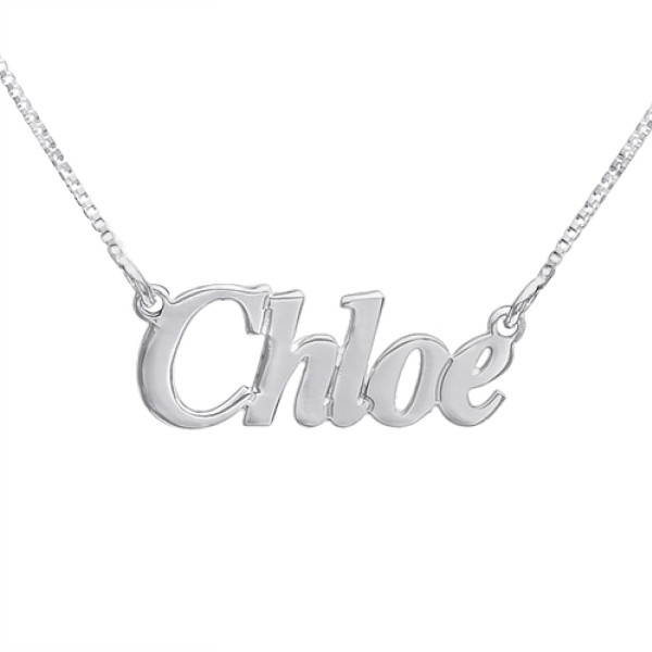 Small Angel Style Silver Name Necklace - Custom Jewellery By All Uniqueness