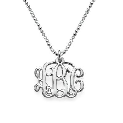 Small Silver Monogram Necklace - Smaller Version - Custom Jewellery By All Uniqueness