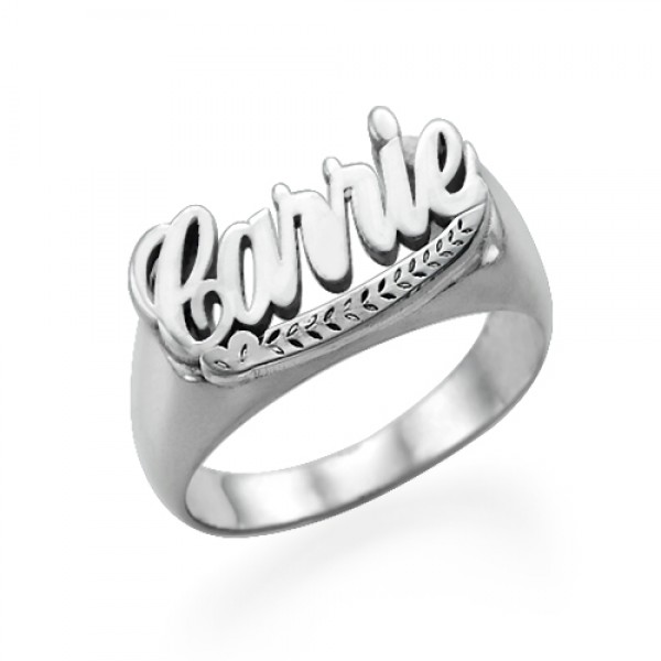 Silver "Carrie" Name Ring - Custom Jewellery By All Uniqueness