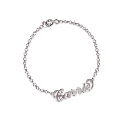 Silver "Carrie" Name Bracelet / Anklet - Custom Jewellery By All Uniqueness