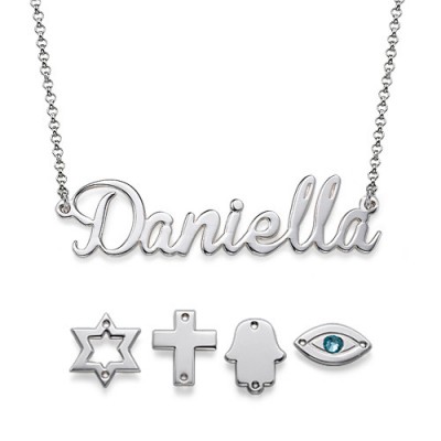 Silver Charm Name Necklace - Custom Jewellery By All Uniqueness