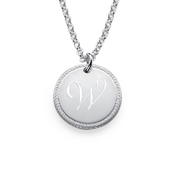 Silver Circle Initial Necklace - Custom Jewellery By All Uniqueness