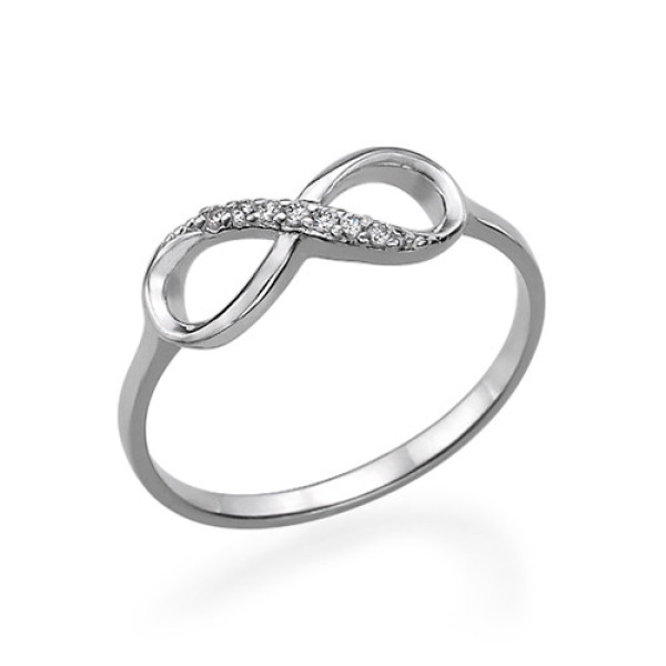 Silver Cubic Zirconia Infinity Ring - Custom Jewellery By All Uniqueness
