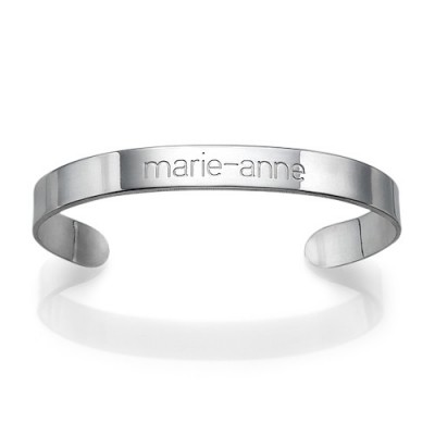 Engraved Cuff Bracelet in Silver - Custom Jewellery By All Uniqueness