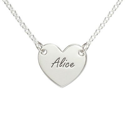 Silver Engraved Heart Necklace - Custom Jewellery By All Uniqueness