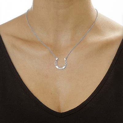 Silver Engraved Horseshoe Necklace - Custom Jewellery By All Uniqueness