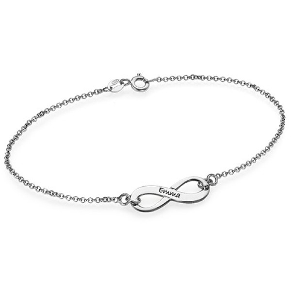 Silver Engraved Infinity Bracelet/Anklet - Custom Jewellery By All Uniqueness