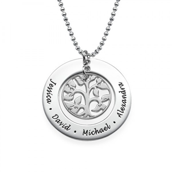 Silver Family Tree Necklace - Custom Jewellery By All Uniqueness
