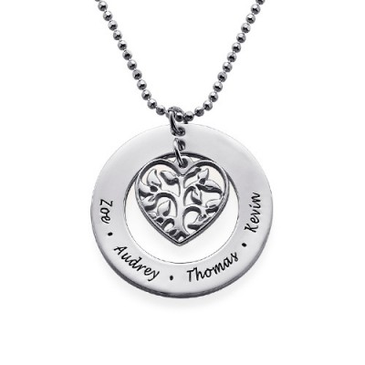 Gifts for Mum - Heart Family Tree Necklace - Custom Jewellery By All Uniqueness