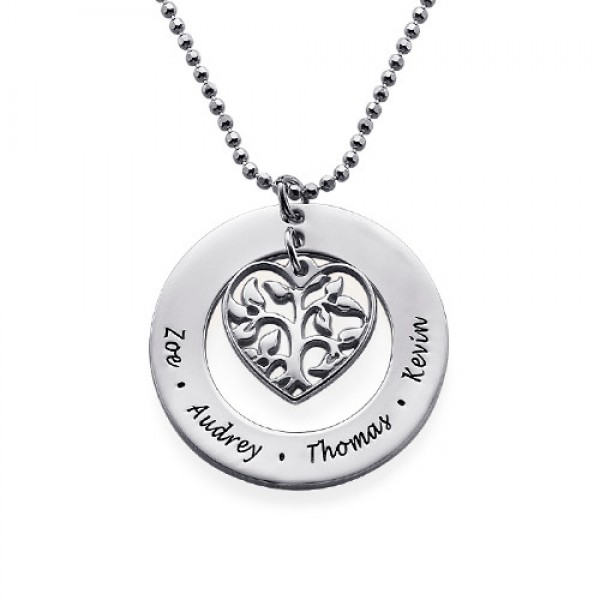 Gifts for Mum - Heart Family Tree Necklace - Custom Jewellery By All Uniqueness